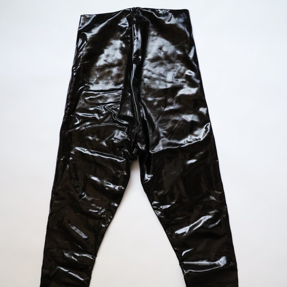 Commando Black Patent Leather Vinyl PVC Shiny Leggings - Size S